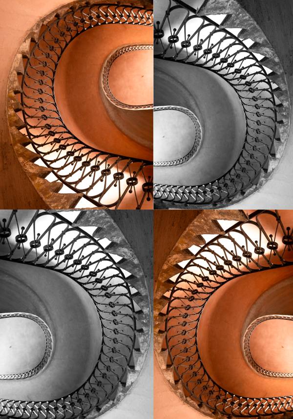 | Reason twists upon itself, winding deeper into an endless spiral, somewhere between rising and falling, between what is real and what the mind invents, between lucidity and illusion.קֵּם, פְּתַלְתַּל, עֲקַלְקַל, בִּסְפִּירָלָה אֵינְסוֹפִית, בֵּין עֲלִיָּה לִירִידָה, בֵּין דִּמְיוֹן לִמְצִיאוּת, בֵּין שְׁפִיּוּת לְתַעְתּוּעַ.
